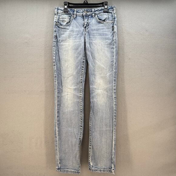 Silver Jean Co Jeans Girls 14 Light Blue Sasha Straight Leg Mid Rise School Jean - Picture 1 of 14